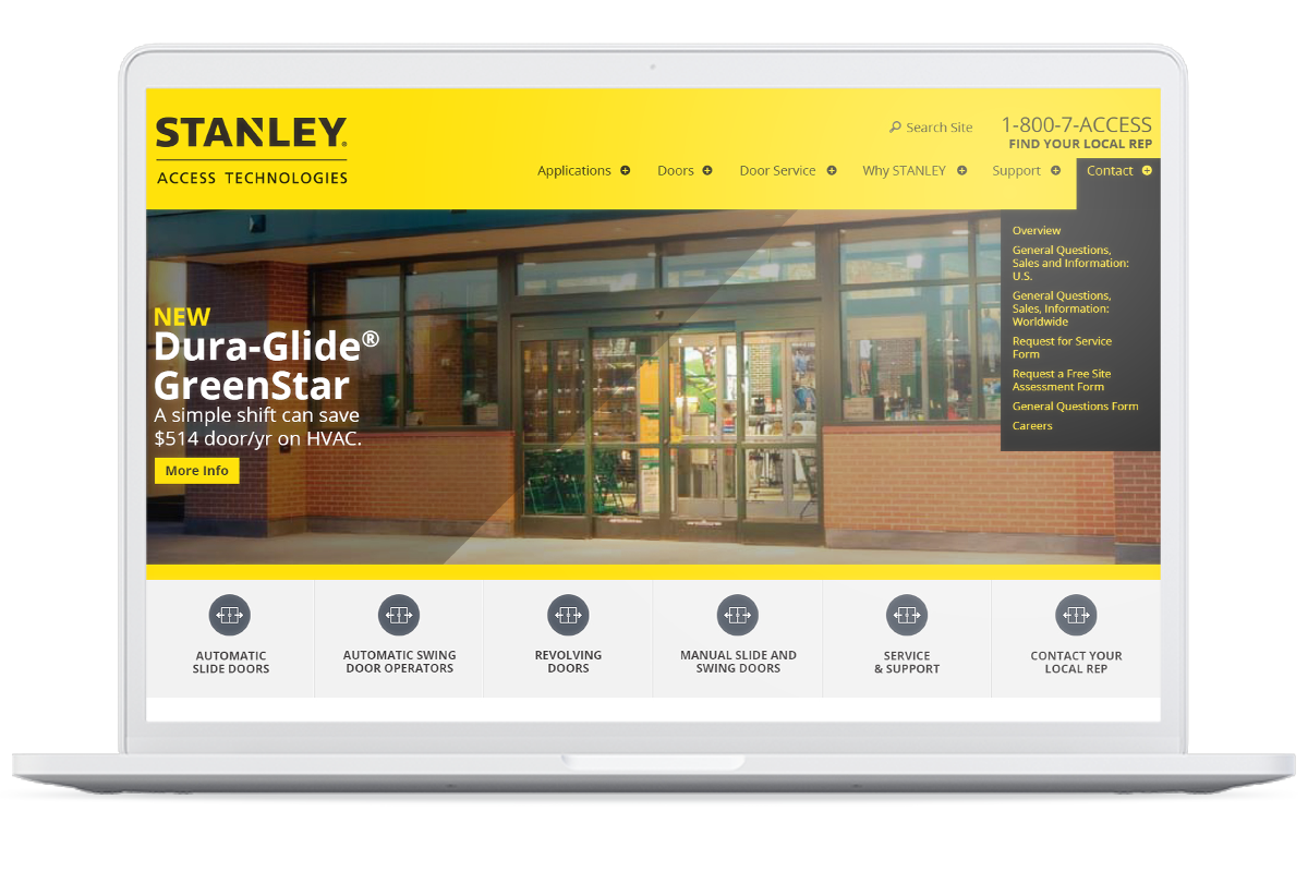 STANLEY website on MacBook